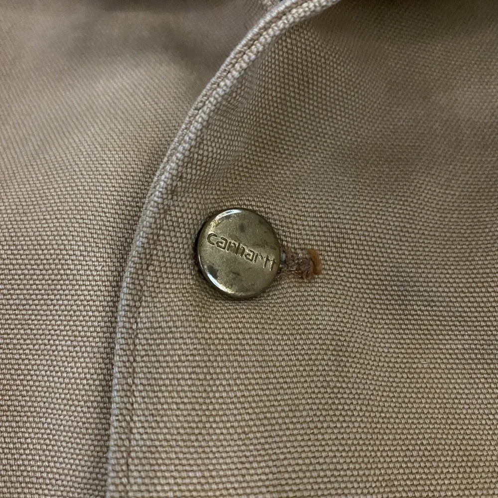 Carhartt Michigan Chore Jacket FITS Men Large Brown Canvas Blanket Lined Vintage